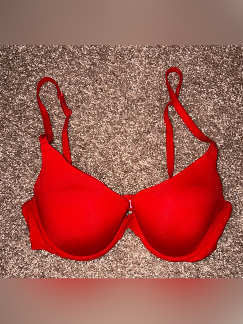 PINK Victoria's Secret Smooth Red Underwire Push Up Bra